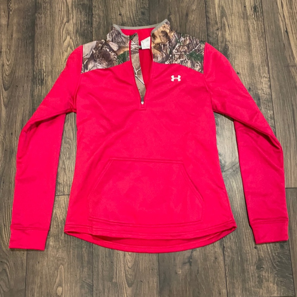 Under armour cold gear camo pink pullover realteee